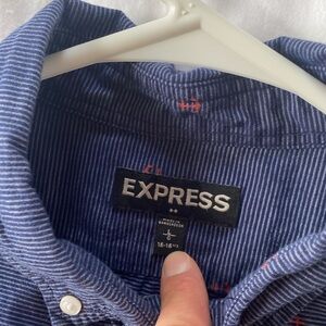 Men’s size large (L) Express brand shirt with stripes and anchor pattern.
